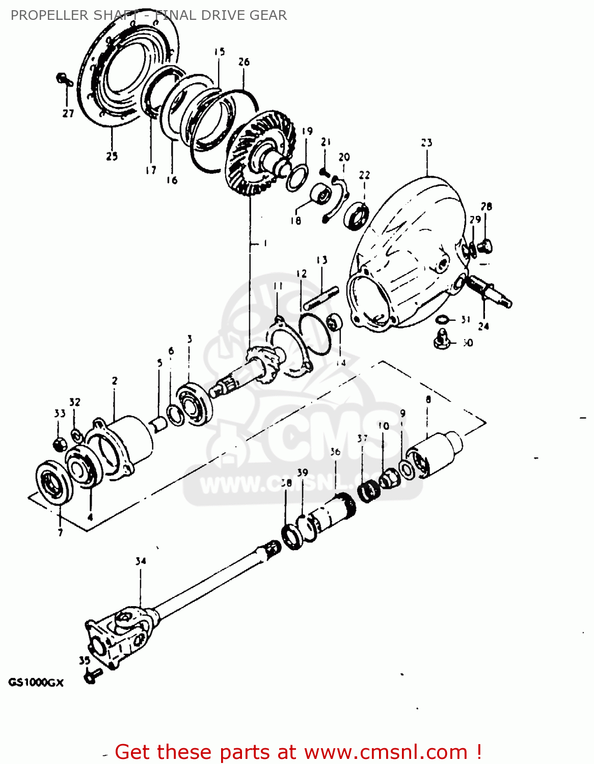 PROPELLER SHAFT - FINAL DRIVE GEAR GS1000G 1981 (X) GENERAL EXPORT (E01)
