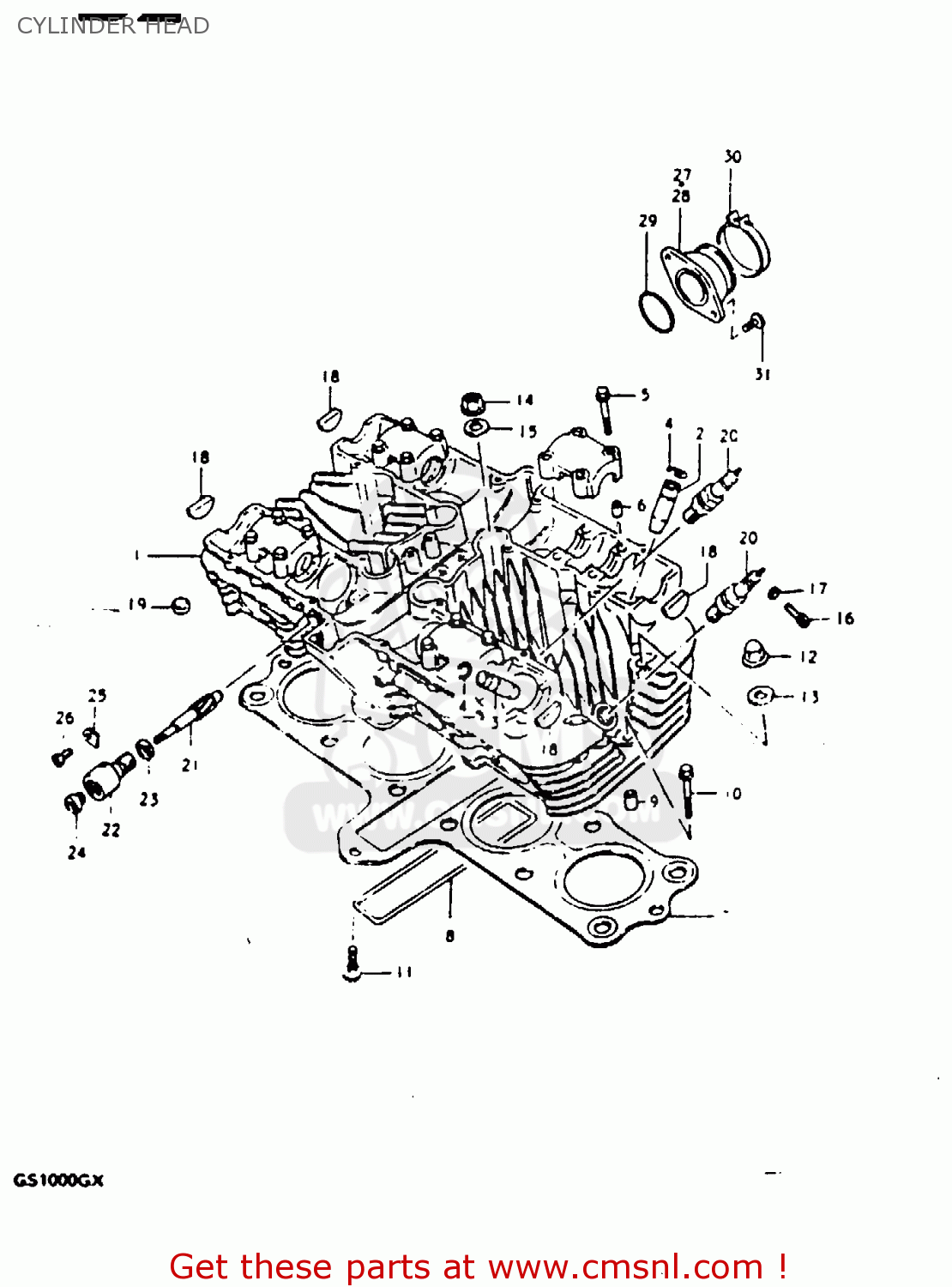 CYLINDER HEAD GS1000G 1981 (X) GENERAL EXPORT (E01)