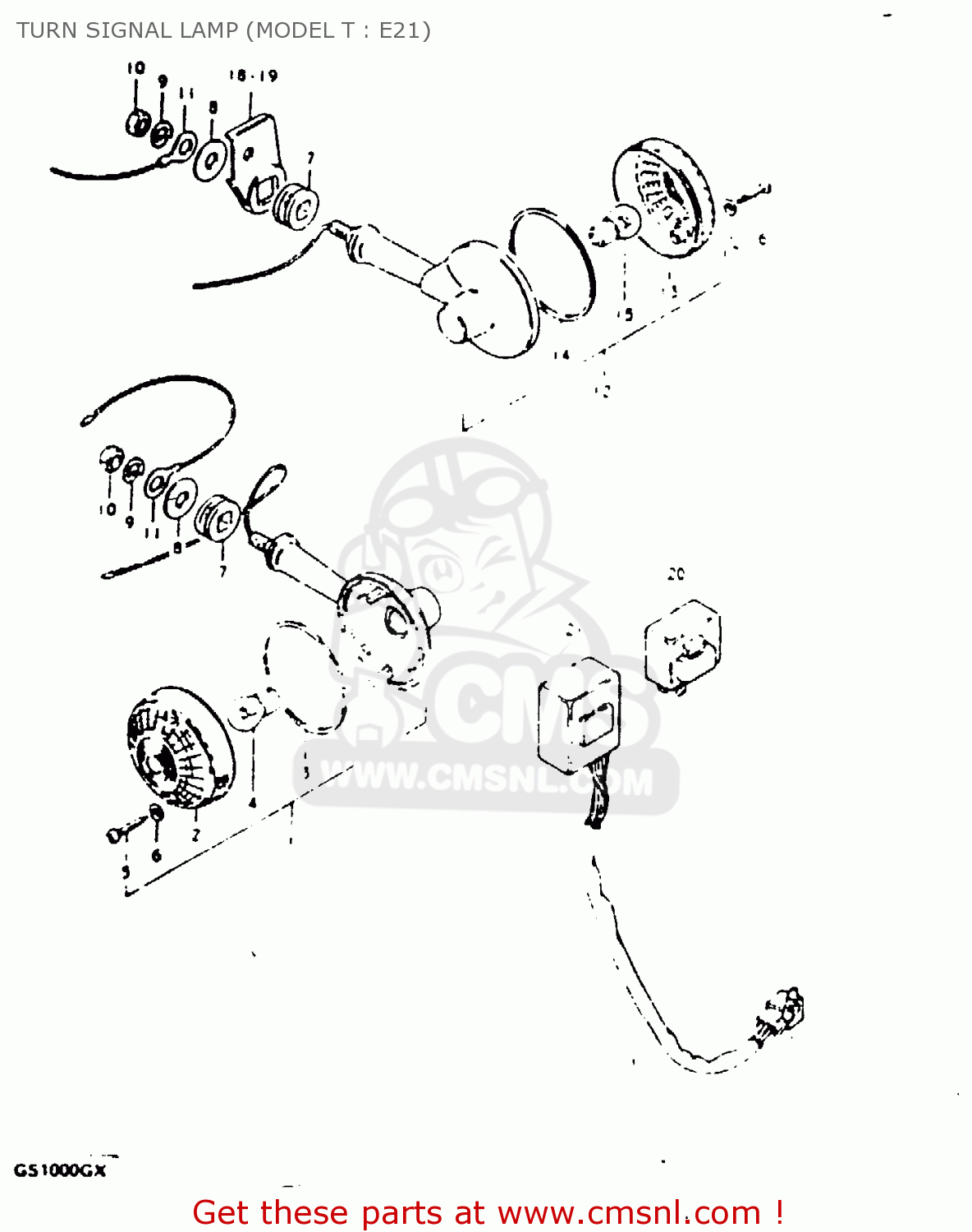 TURN SIGNAL LAMP (MODEL T : E21) GS1000G 1981 (X) GENERAL EXPORT (E01)