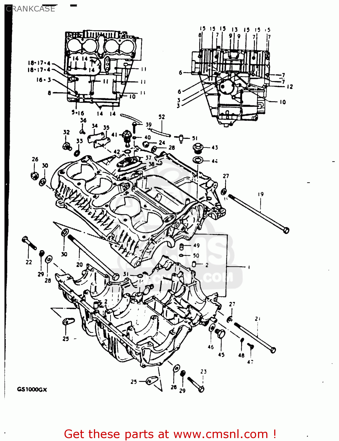 CRANKCASE GS1000G 1981 (X) GENERAL EXPORT (E01)
