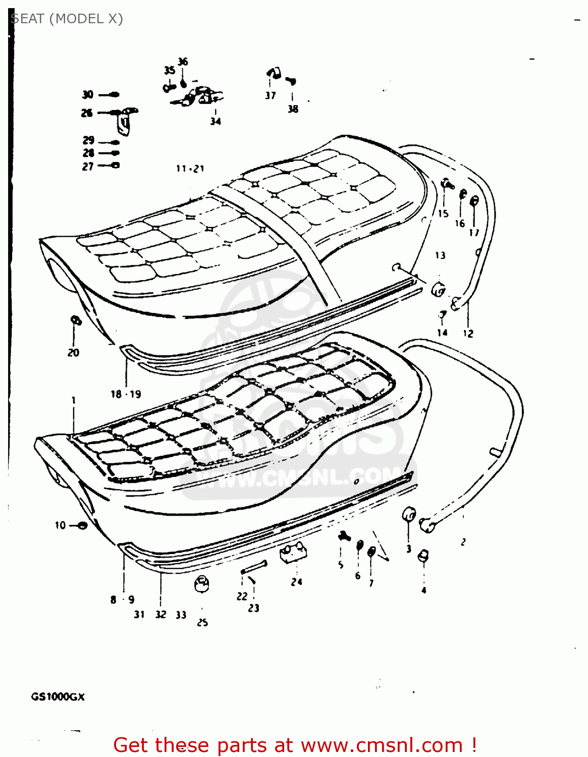 SEAT (MODEL X) GS1000G 1981 (X) GENERAL EXPORT (E01)