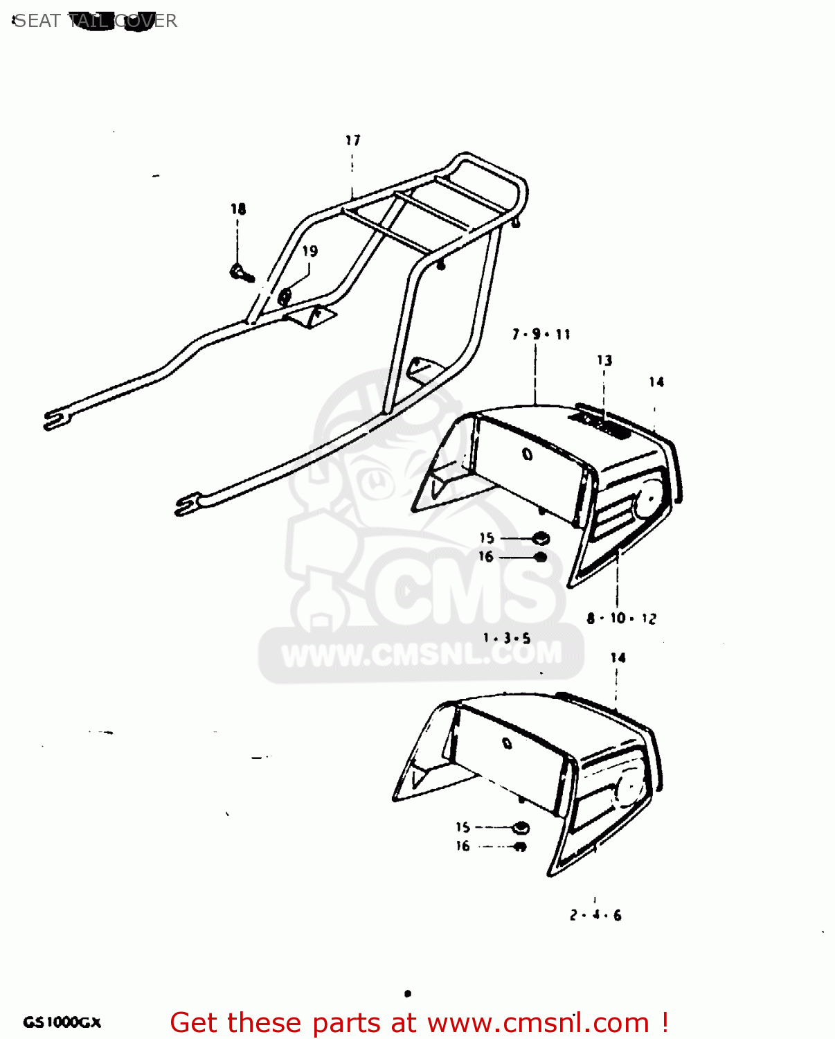 SEAT TAIL COVER GS1000G 1981 (X) GENERAL EXPORT (E01)