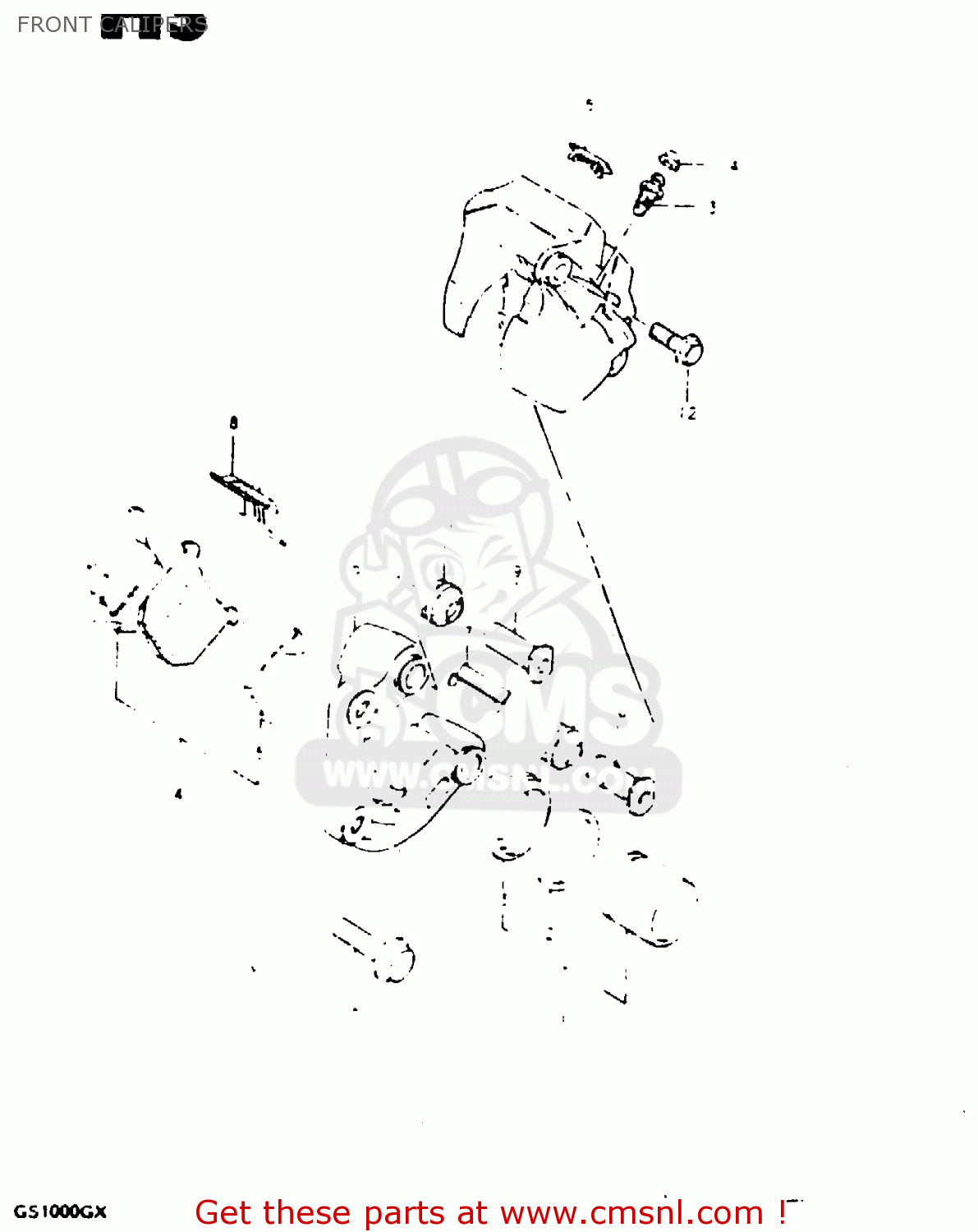 FRONT CALIPERS GS1000G 1981 (X) GENERAL EXPORT (E01)