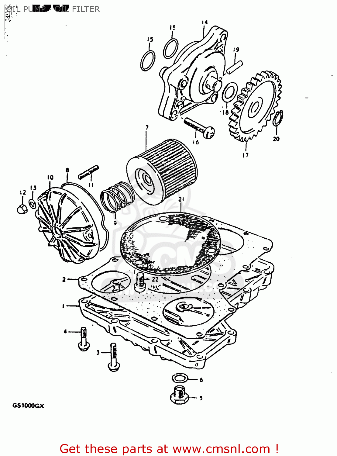 OIL PUMP - OIL FILTER GS1000G 1981 (X) GENERAL EXPORT (E01)
