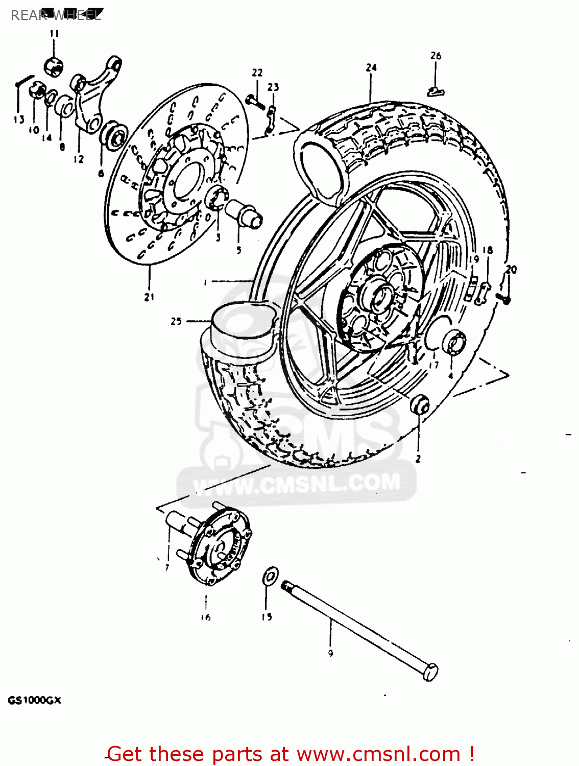 REAR WHEEL GS1000G 1981 (X) GENERAL EXPORT (E01)