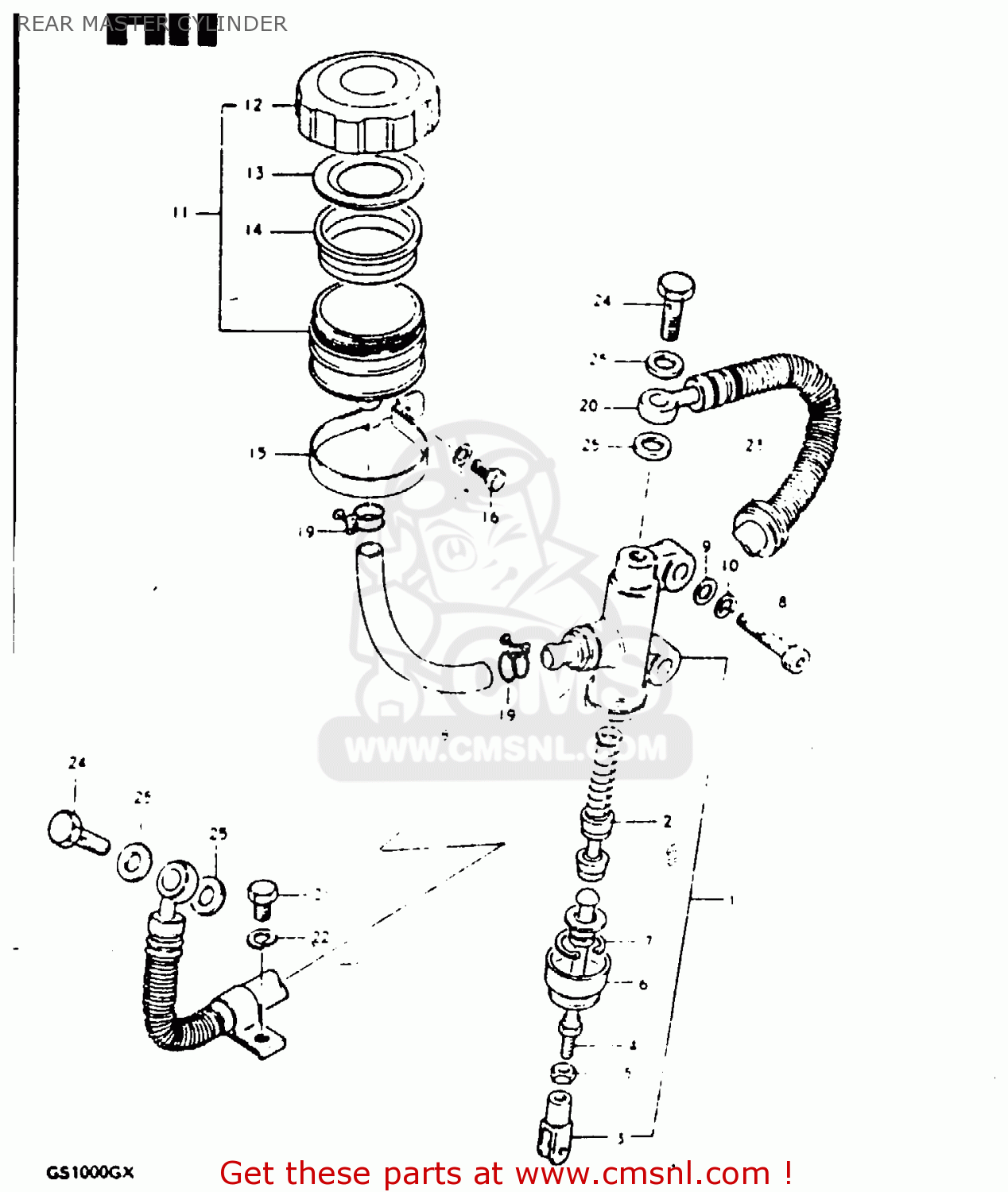 REAR MASTER CYLINDER GS1000G 1981 (X) GENERAL EXPORT (E01)