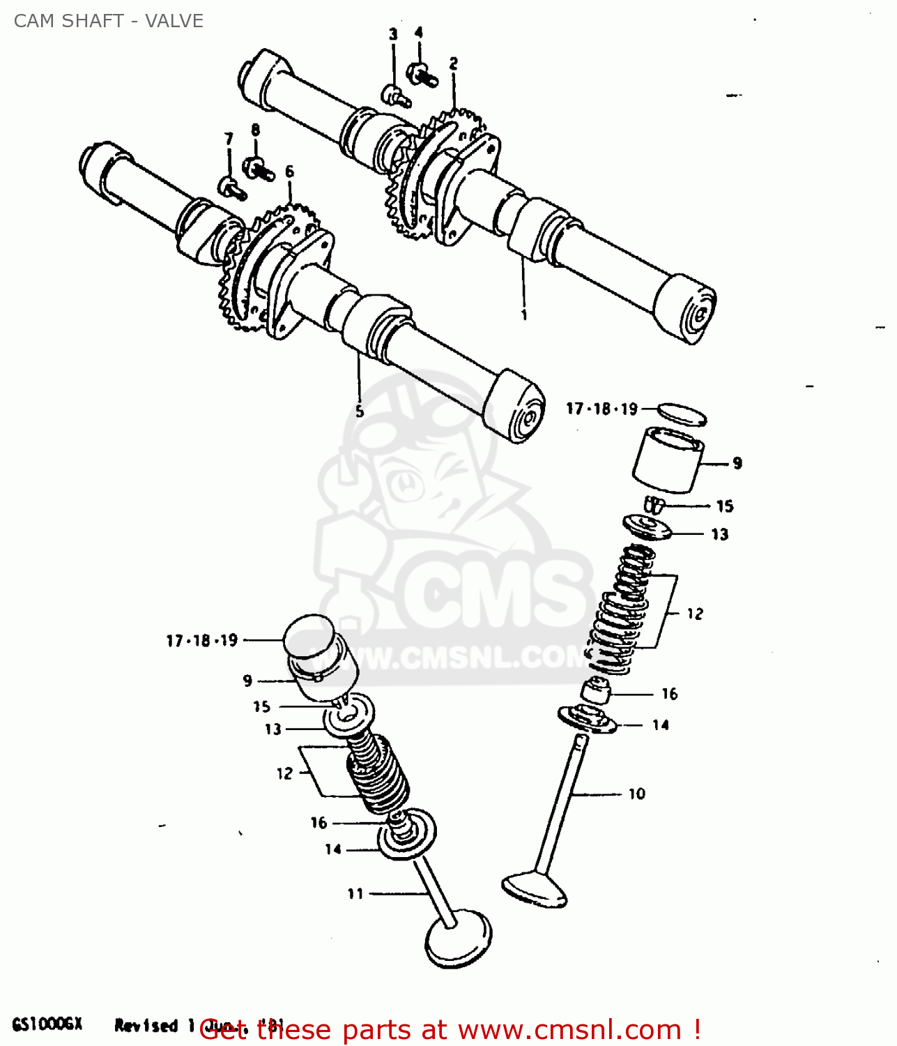 CAM SHAFT - VALVE GS1000G 1981 (X) GENERAL EXPORT (E01)