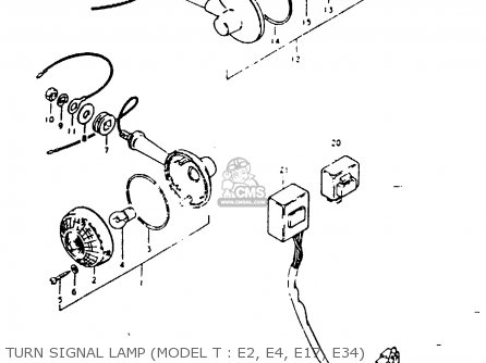 TURN SIGNAL LAMP (MODEL T : E2, E4, E17, E34) - GS1000G 1981 (X) GENERAL EXPORT (E01)