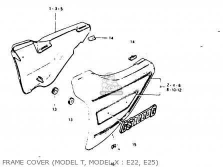 FRAME COVER (MODEL T, MODEL X : E22, E25) - GS1000G 1981 (X) GENERAL EXPORT (E01)