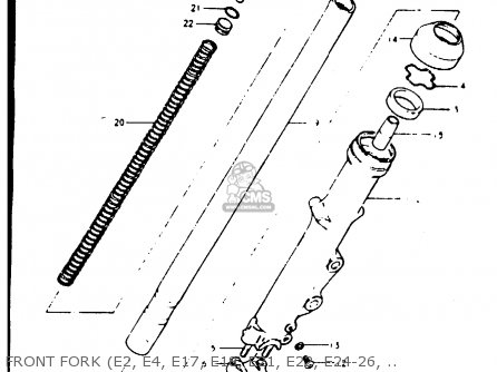 FRONT FORK (E2, E4, E17, E18, E21, E22, E24-26, E34, E39) - GS1000G 1981 (X) GENERAL EXPORT (E01)