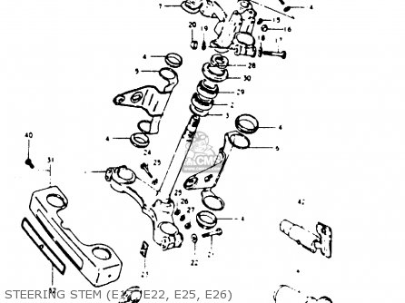 STEERING STEM (E17, E22, E25, E26) - GS1000G 1981 (X) GENERAL EXPORT (E01)