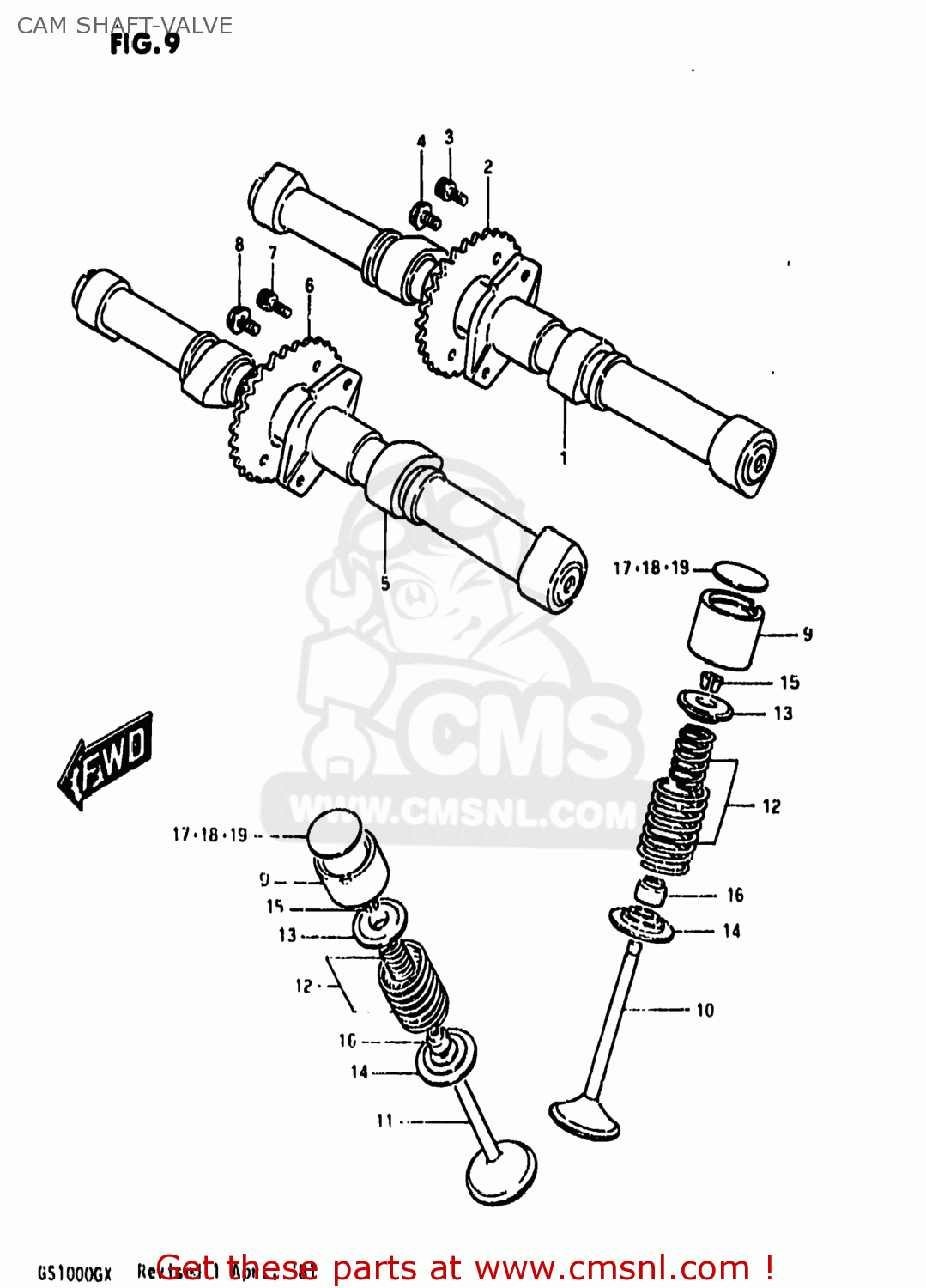 CAM SHAFT-VALVE GS1000G 1981 (X) USA (E03)