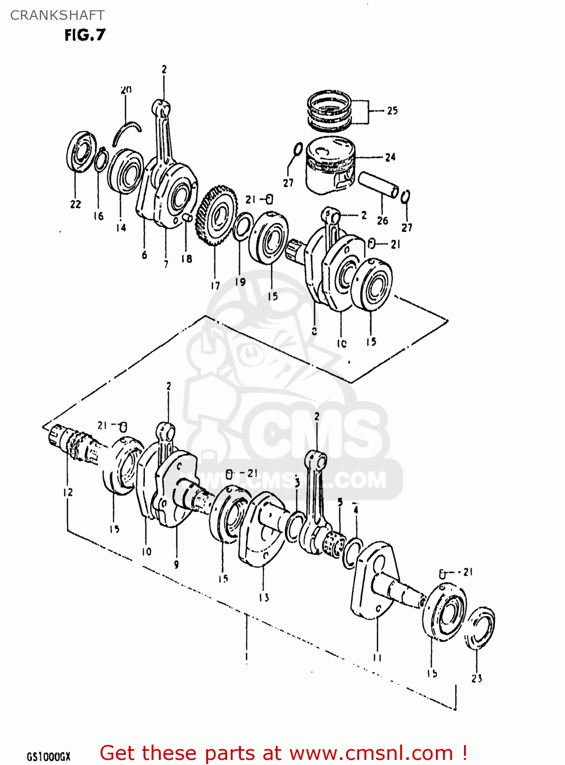 CRANKSHAFT GS1000G 1981 (X) USA (E03)