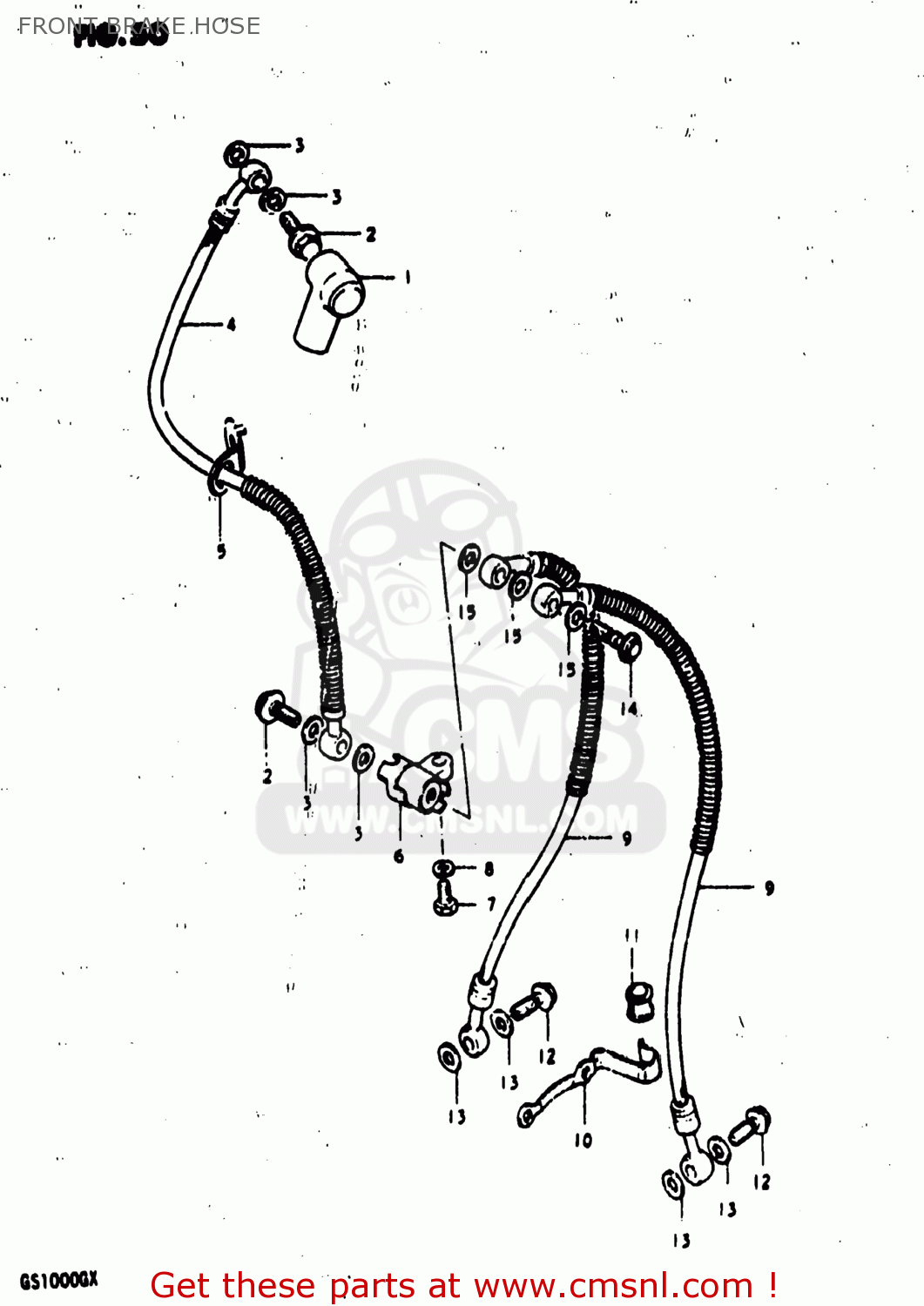 FRONT BRAKE HOSE GS1000G 1981 (X) USA (E03)