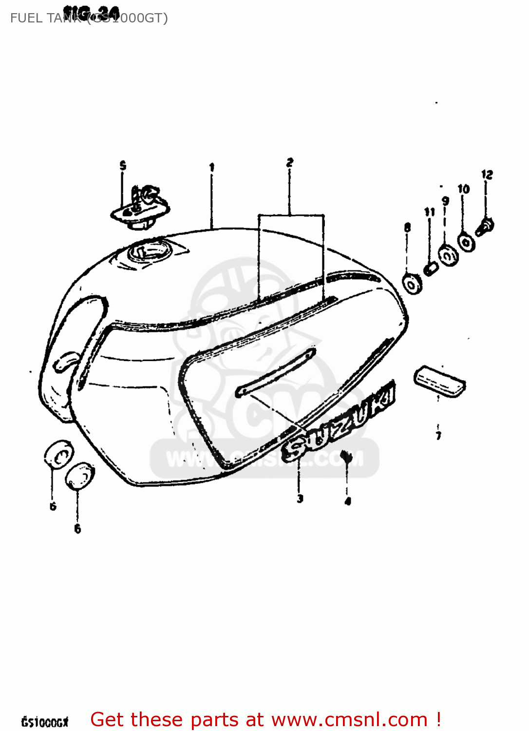 FUEL TANK (GS1000GT) GS1000G 1981 (X) USA (E03)