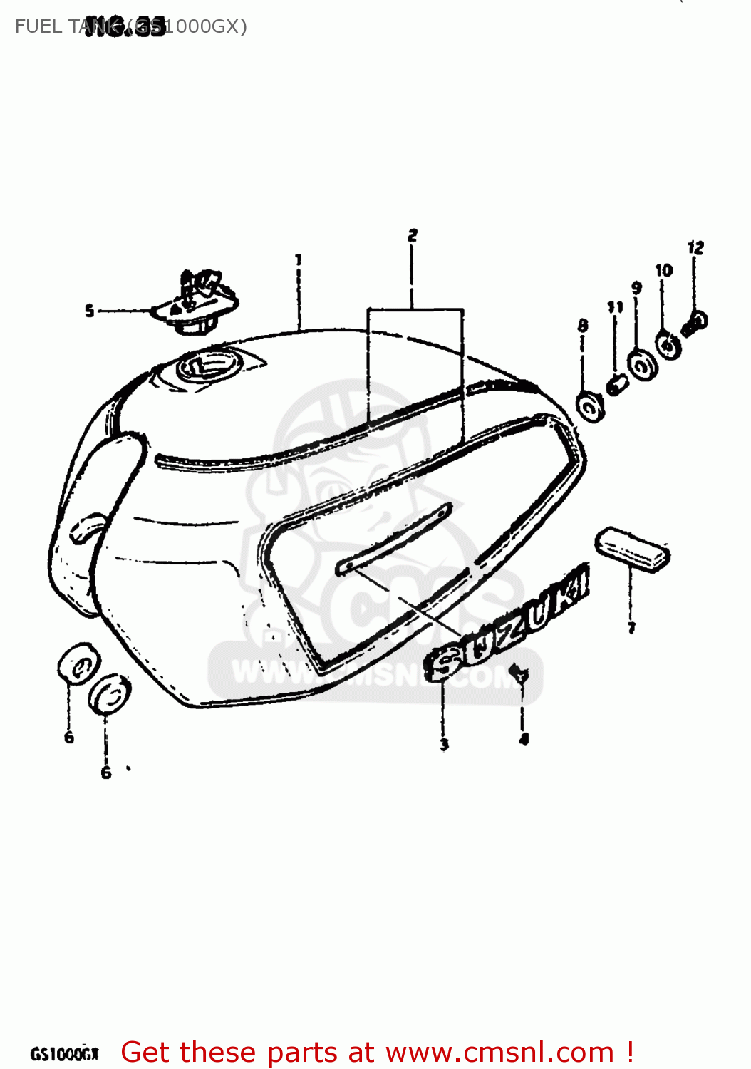 FUEL TANK (GS1000GX) GS1000G 1981 (X) USA (E03)