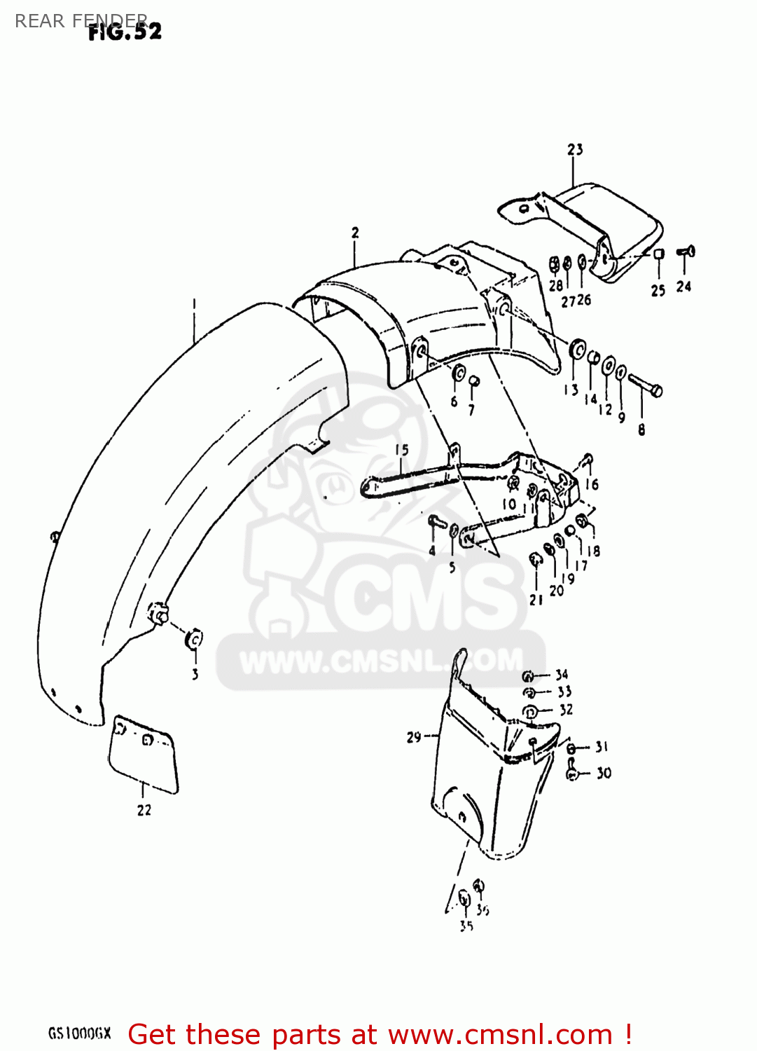 REAR FENDER GS1000G 1981 (X) USA (E03)