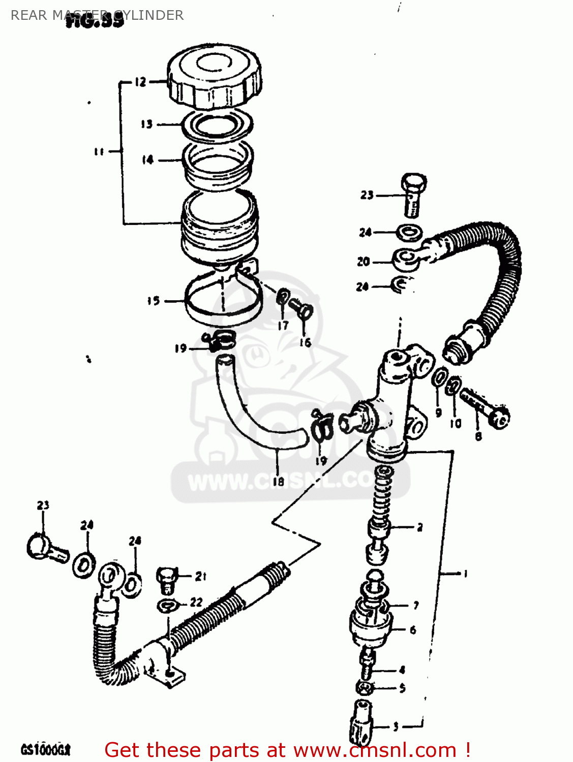 REAR MASTER CYLINDER GS1000G 1981 (X) USA (E03)