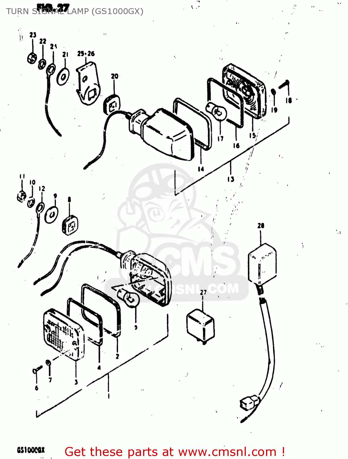 TURN SIGNAL LAMP (GS1000GX) GS1000G 1981 (X) USA (E03)