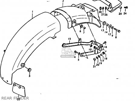 REAR FENDER - GS1000H 1978 (C) GENERAL EXPORT (E01)