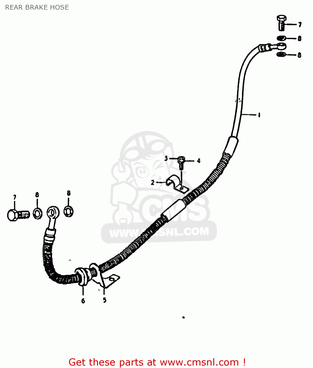 REAR BRAKE HOSE GS1000H 1979 (N) GENERAL EXPORT (E01)