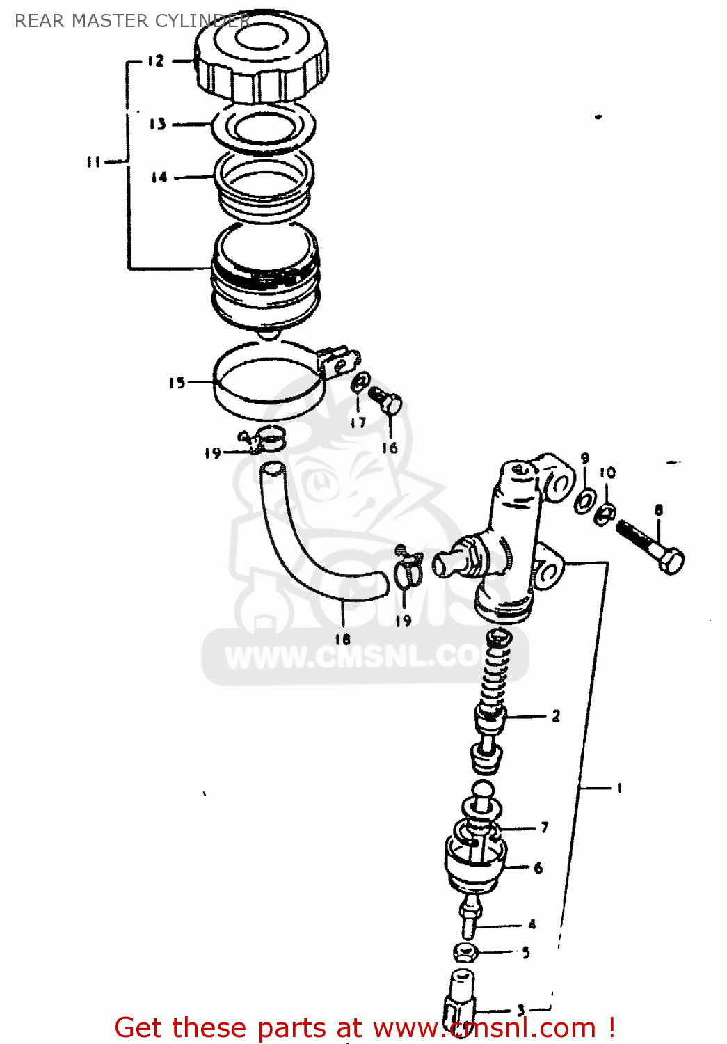 REAR MASTER CYLINDER GS1000H 1979 (N) GENERAL EXPORT (E01)