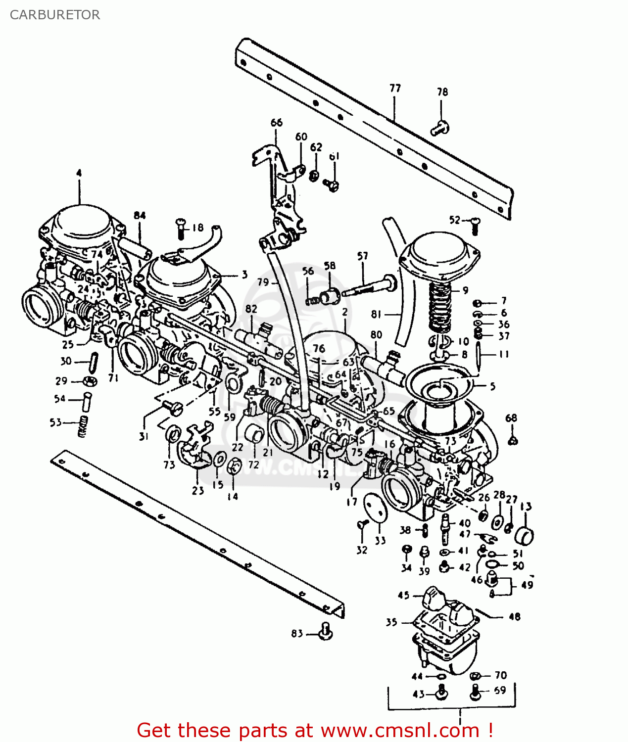 CARBURETOR GS1000H 1980 (T) (E01 E02 E04 E17 E18 E21 E22 E24 E34)