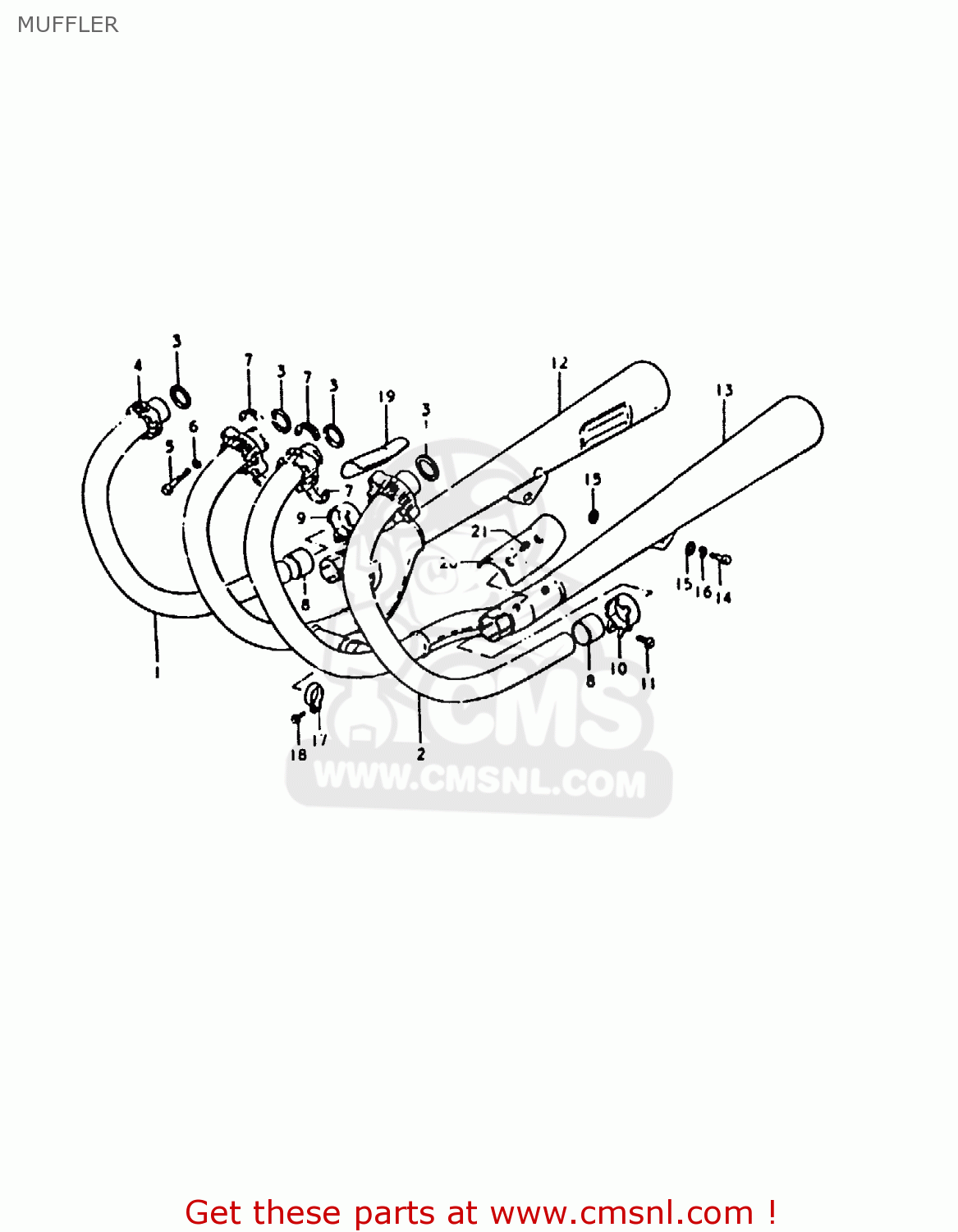 MUFFLER GS1000H 1980 (T) (E01 E02 E04 E17 E18 E21 E22 E24 E34)