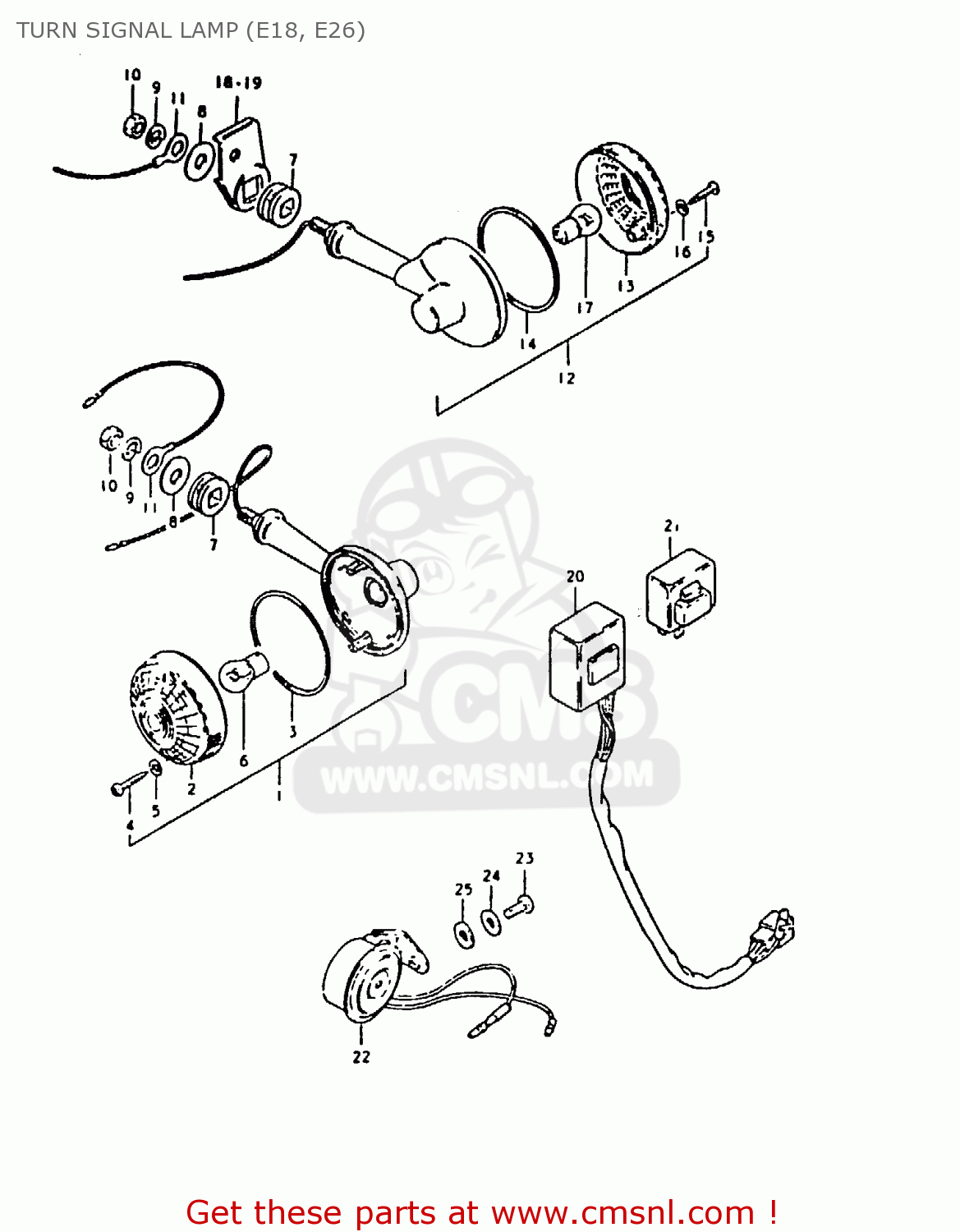 TURN SIGNAL LAMP (E18, E26) GS1000H 1980 (T) (E01 E02 E04 E17 E18 E21 E22 E24 E34)