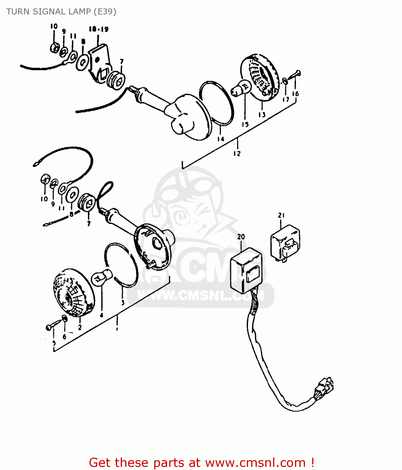 TURN SIGNAL LAMP (E39) GS1000H 1980 (T) (E01 E02 E04 E17 E18 E21 E22 E24 E34)