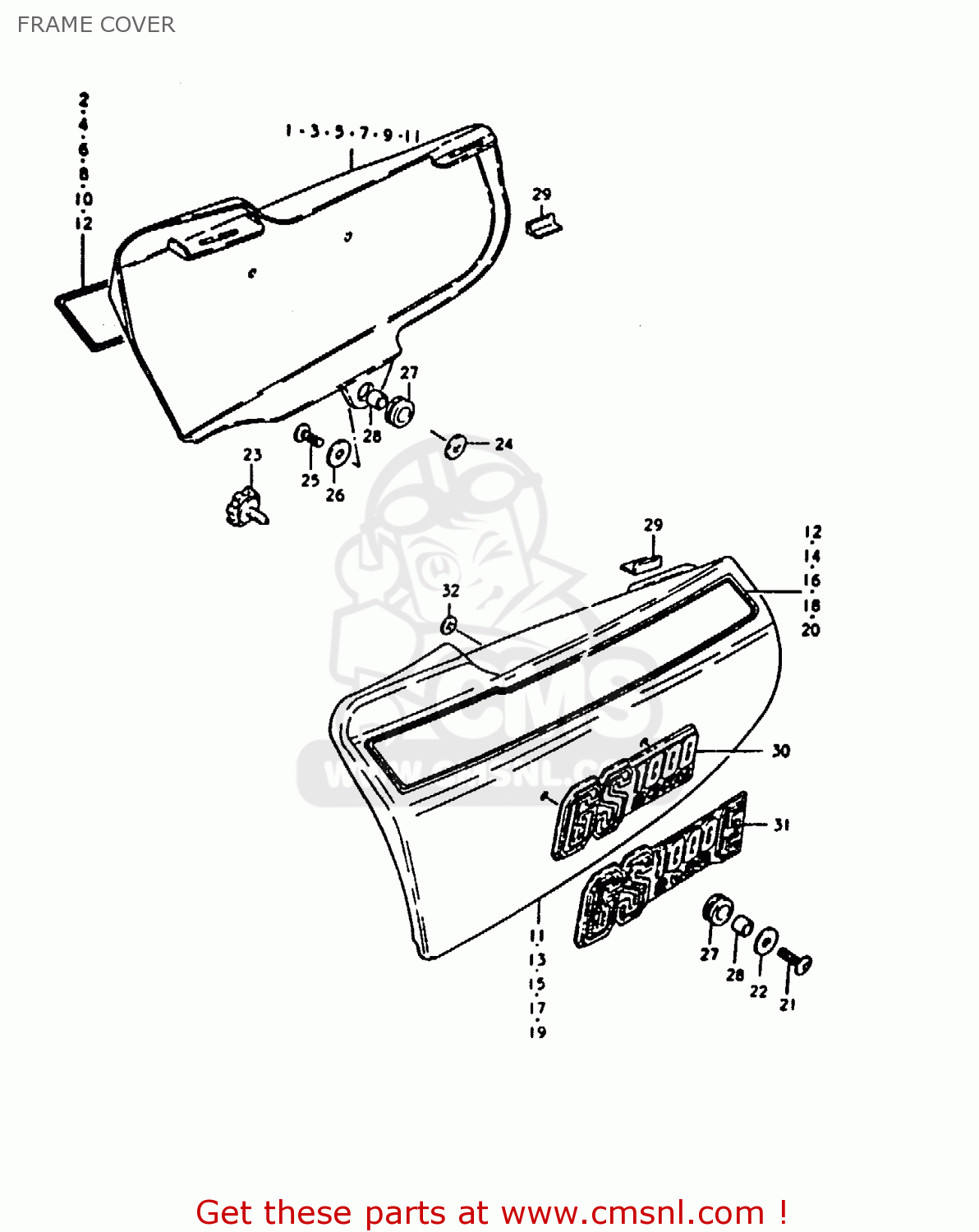 FRAME COVER GS1000H 1980 (T) (E01 E02 E04 E17 E18 E21 E22 E24 E34)