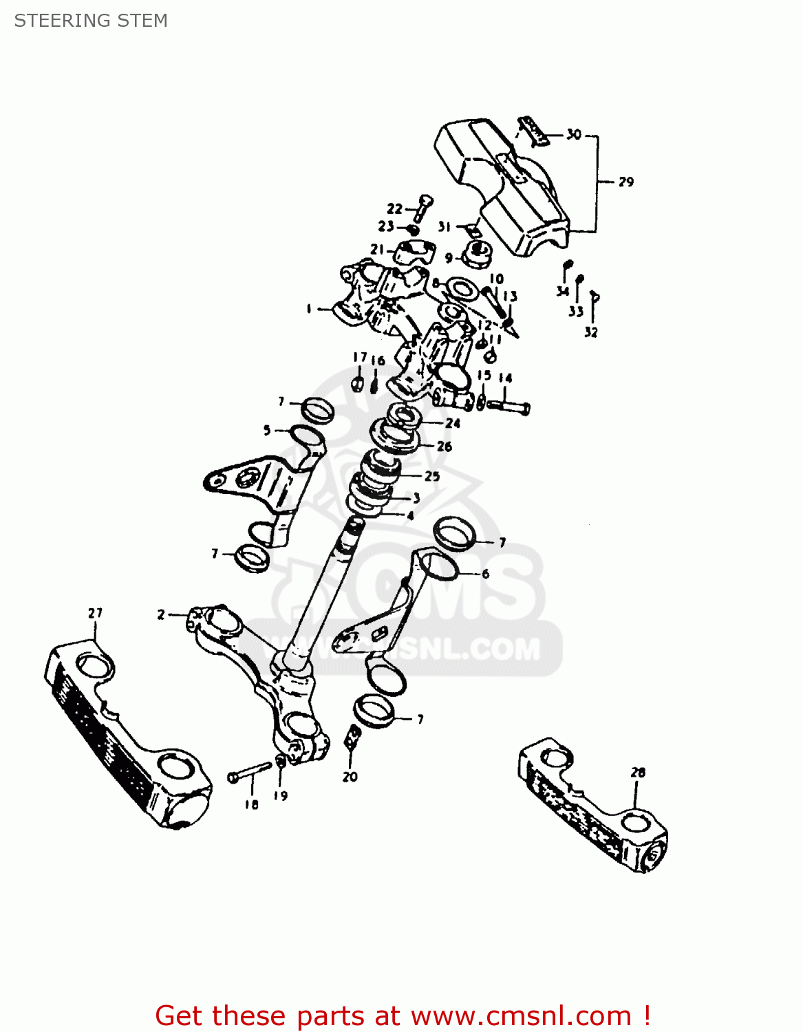 STEERING STEM GS1000H 1980 (T) (E01 E02 E04 E17 E18 E21 E22 E24 E34)