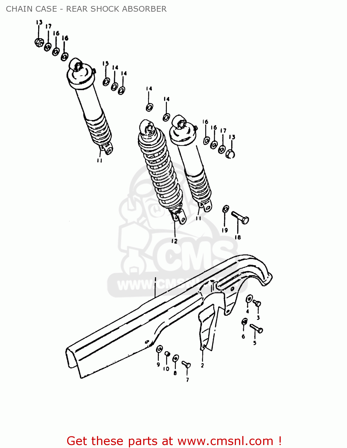 CHAIN CASE - REAR SHOCK ABSORBER GS1000H 1980 (T) (E01 E02 E04 E17 E18 E21 E22 E24 E34)