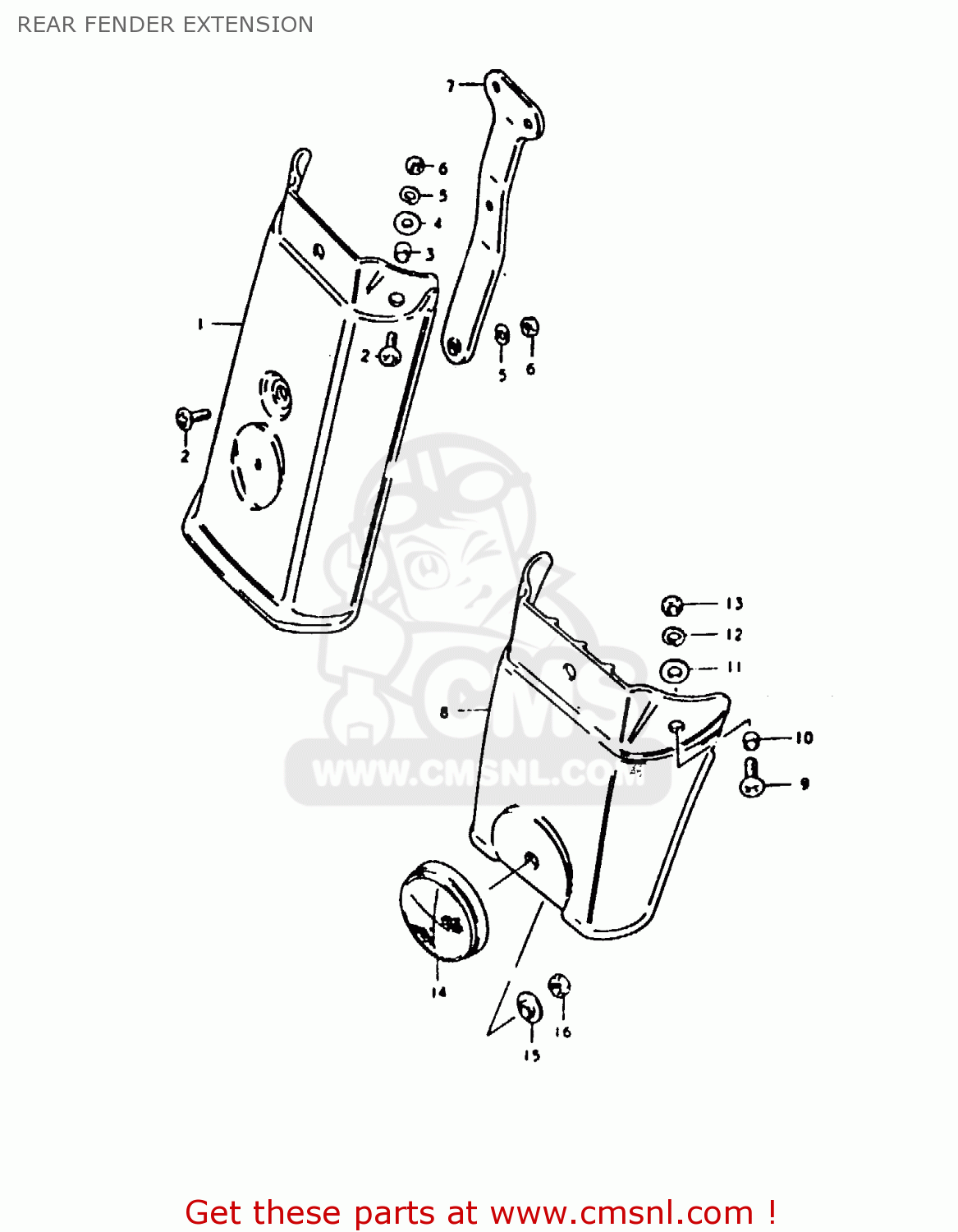 REAR FENDER EXTENSION GS1000H 1980 (T) (E01 E02 E04 E17 E18 E21 E22 E24 E34)