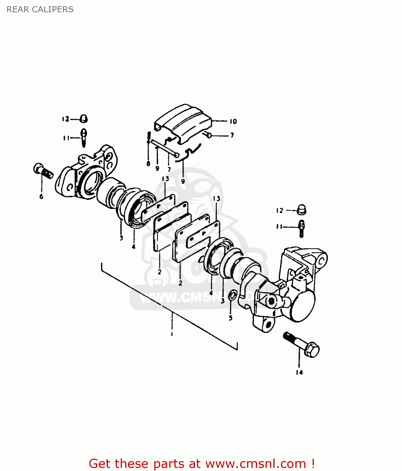 REAR CALIPERS GS1000H 1980 (T) (E01 E02 E04 E17 E18 E21 E22 E24 E34)