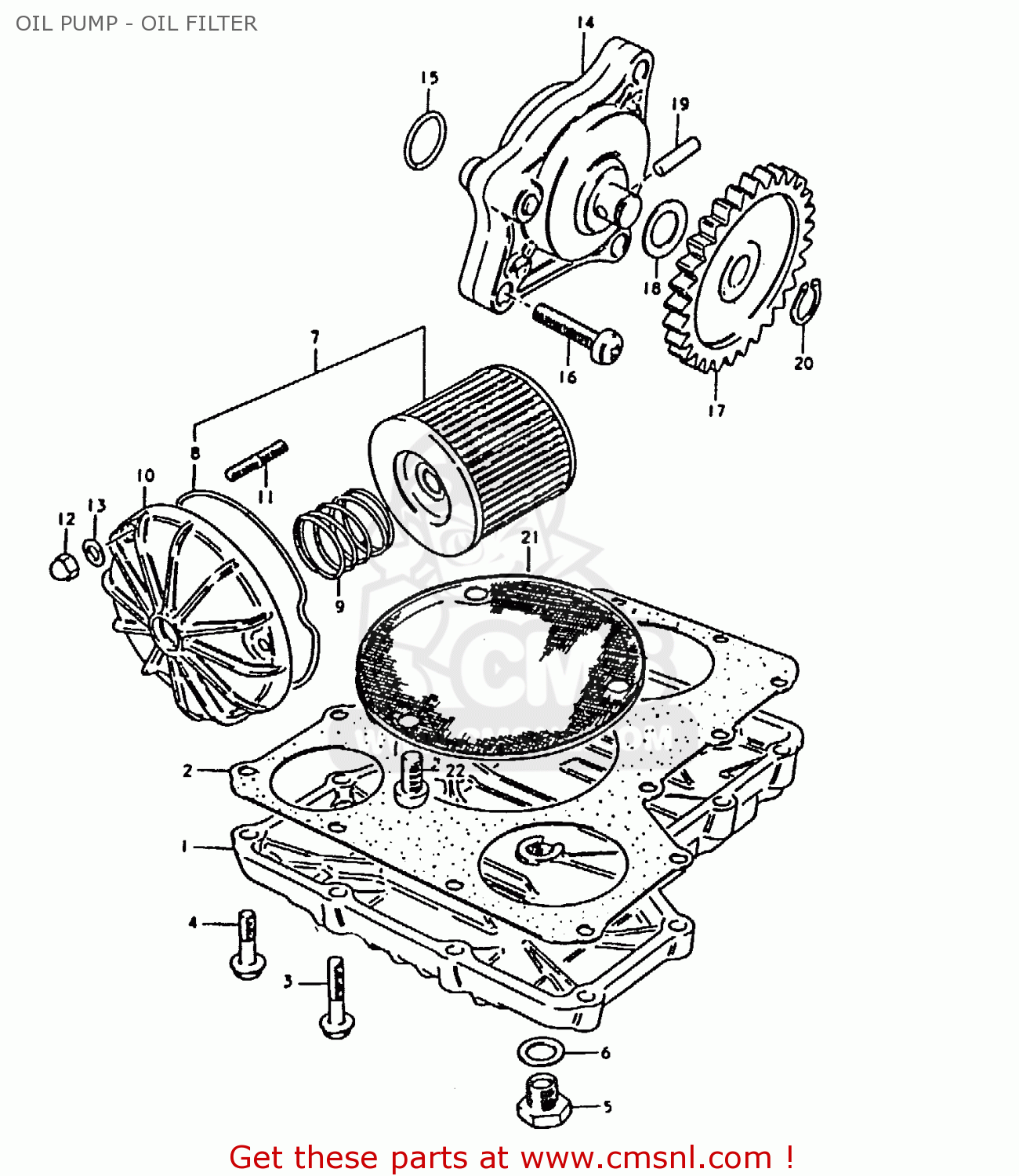 OIL PUMP - OIL FILTER GS1000H 1980 (T) (E01 E02 E04 E17 E18 E21 E22 E24 E34)