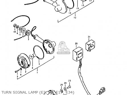 TURN SIGNAL LAMP (E2, E4, E17, E34) - GS1000H 1980 (T) (E01 E02 E04 E17 E18 E21 E22 E24 E34)
