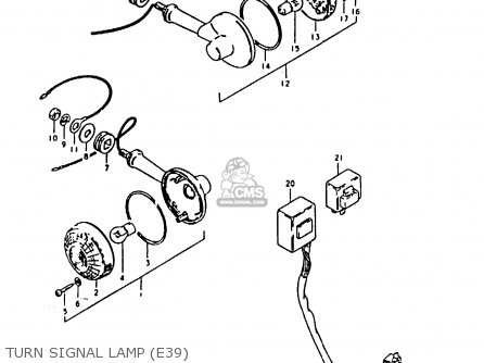 TURN SIGNAL LAMP (E39) - GS1000H 1980 (T) (E01 E02 E04 E17 E18 E21 E22 E24 E34)