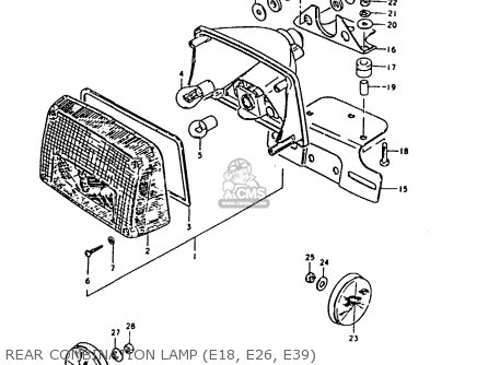 REAR COMBINATION LAMP (E18, E26, E39) - GS1000H 1980 (T) (E01 E02 E04 E17 E18 E21 E22 E24 E34)