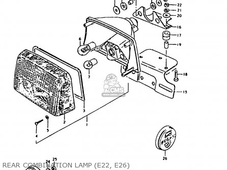 REAR COMBINATION LAMP (E22, E26) - GS1000H 1980 (T) (E01 E02 E04 E17 E18 E21 E22 E24 E34)