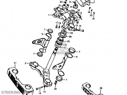 STEERING STEM - GS1000H 1980 (T) (E01 E02 E04 E17 E18 E21 E22 E24 E34)