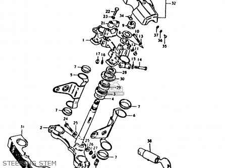 STEERING STEM - GS1000H 1980 (T) (E01 E02 E04 E17 E18 E21 E22 E24 E34)
