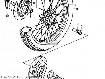 FRONT WHEEL (GS1000T) - GS1000H 1980 (T) (E01 E02 E04 E17 E18 E21 E22 E24 E34)