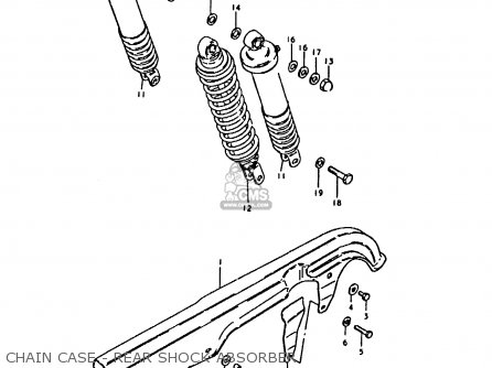 CHAIN CASE - REAR SHOCK ABSORBER - GS1000H 1980 (T) (E01 E02 E04 E17 E18 E21 E22 E24 E34)