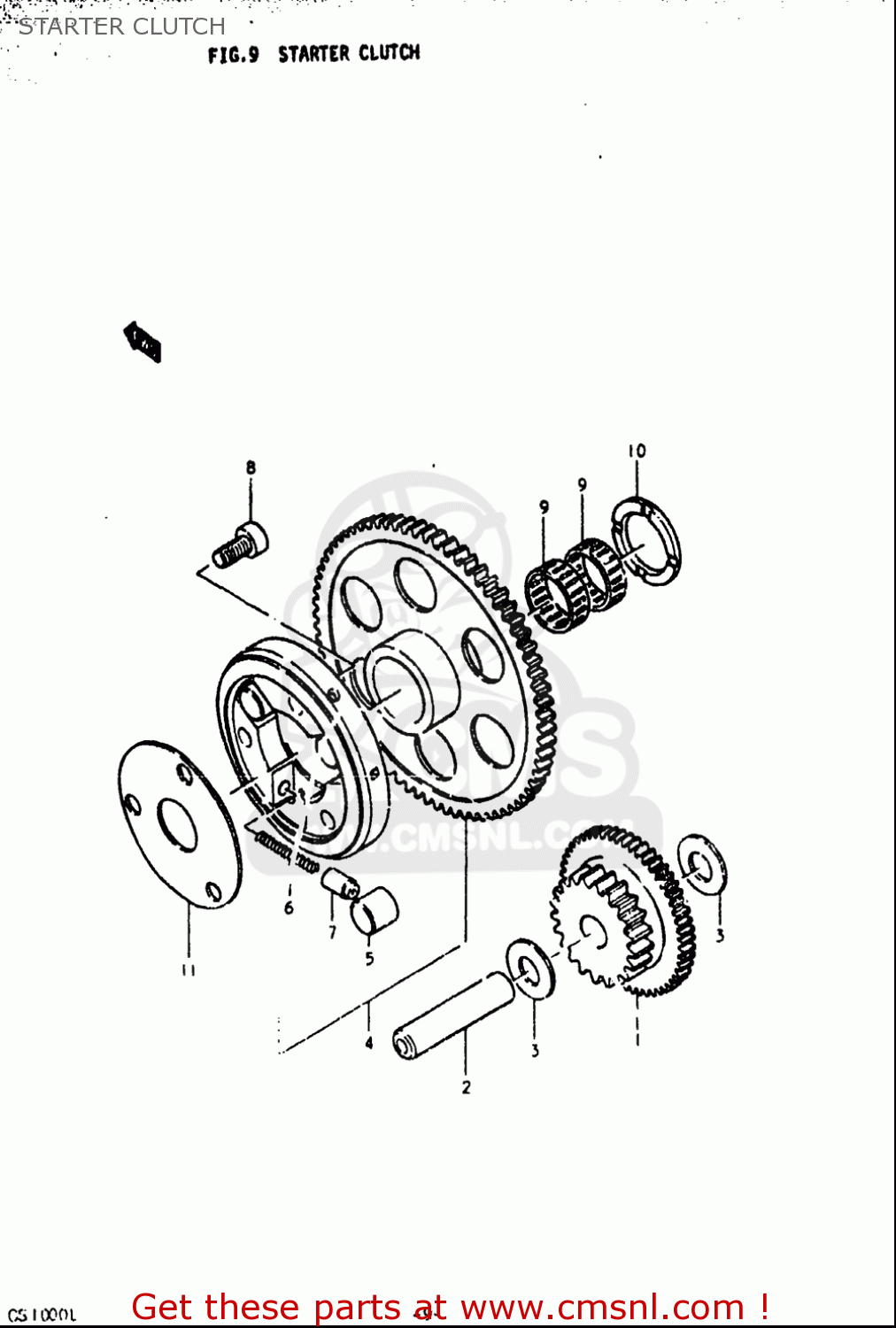 Suzuki GS1000L 1979 (N) USA (E03) STARTER CLUTCH - buy original STARTER ...