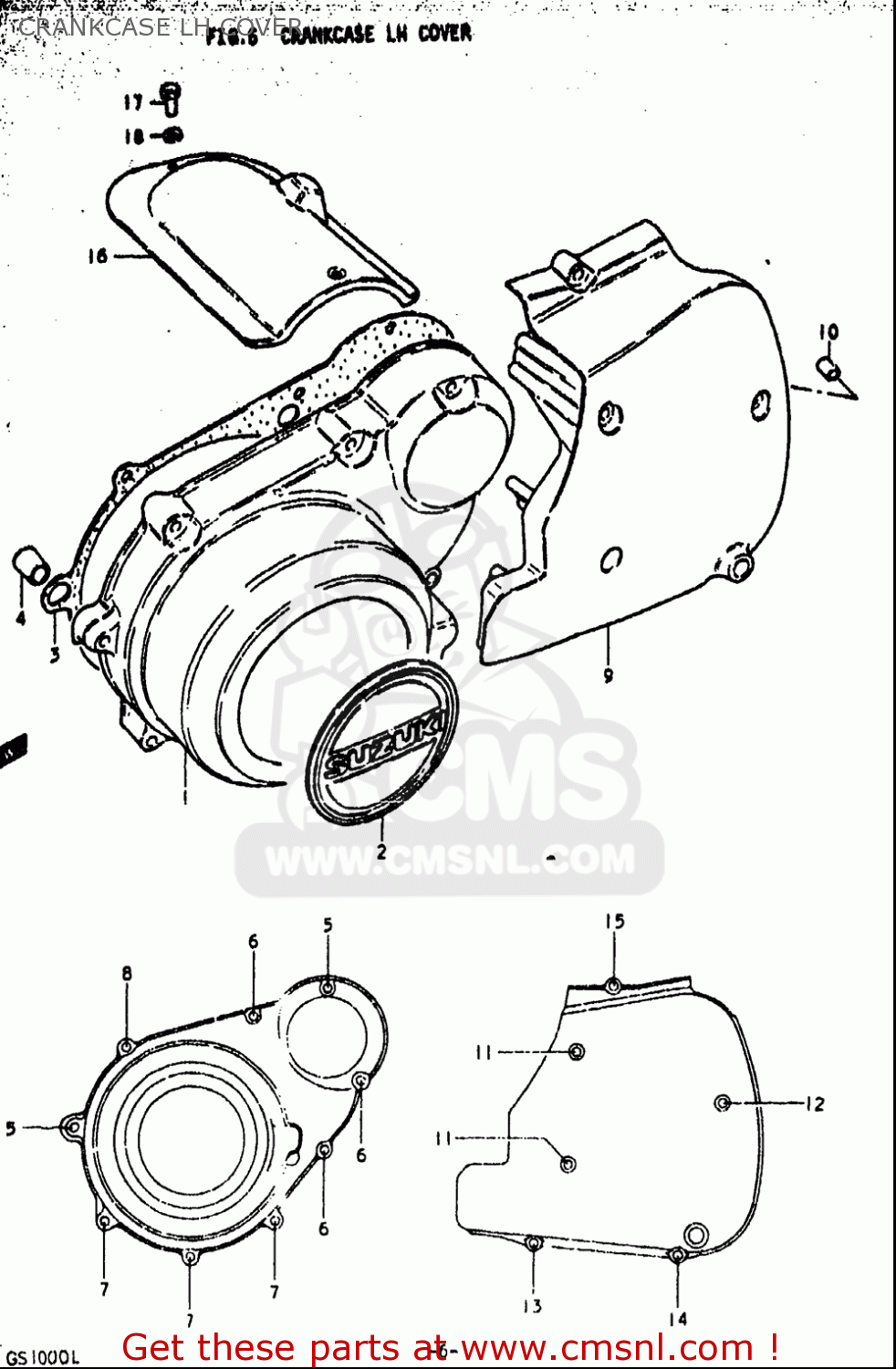 CRANKCASE LH COVER GS1000L 1979 (N) USA (E03)