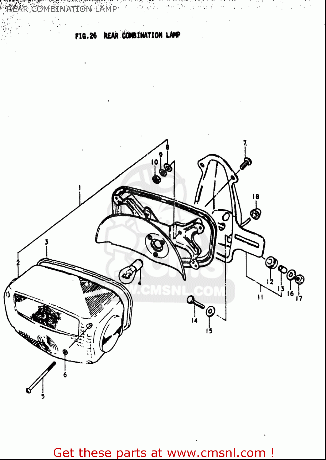 REAR COMBINATION LAMP GS1000L 1979 (N) USA (E03)