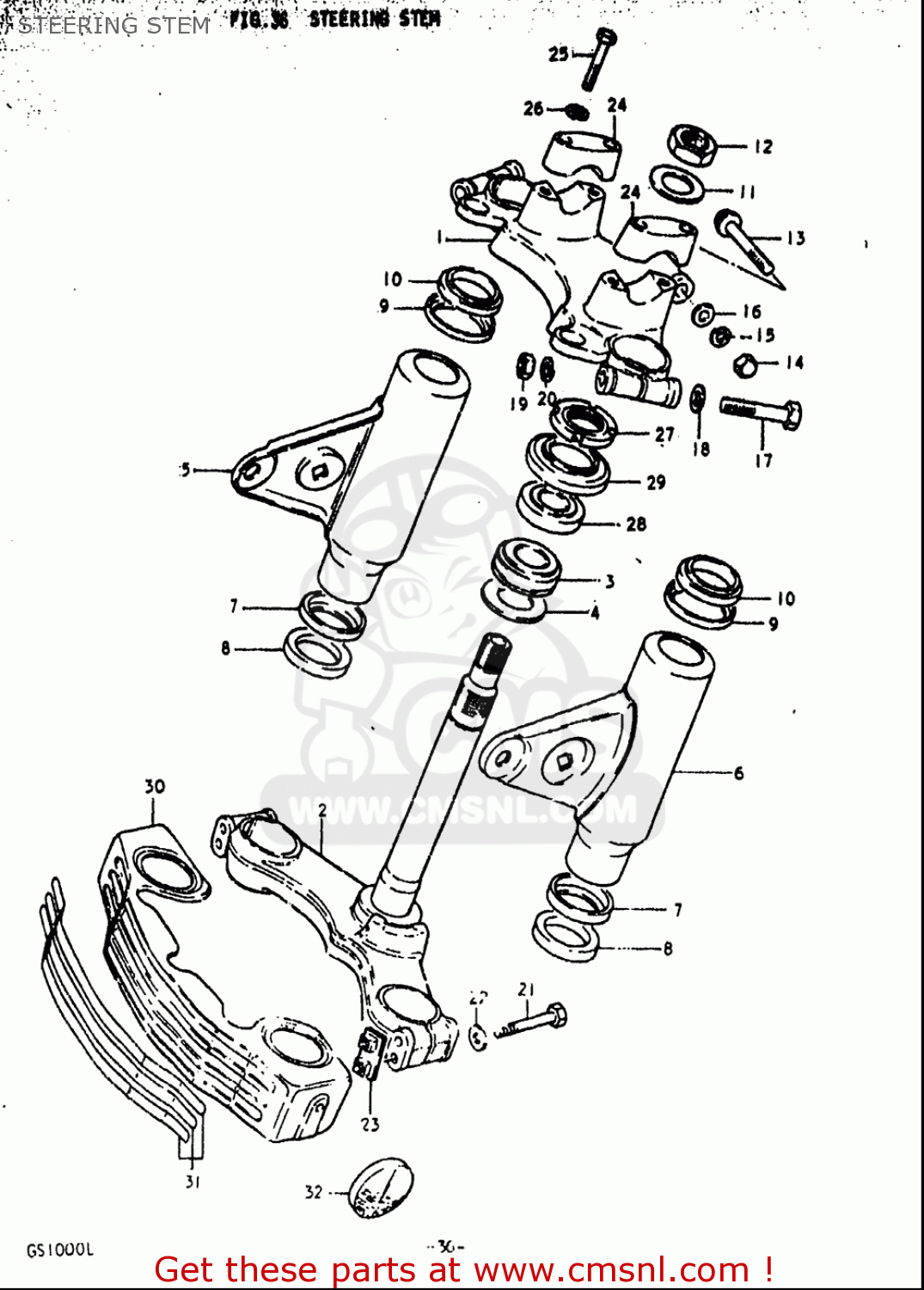 STEERING STEM GS1000L 1979 (N) USA (E03)