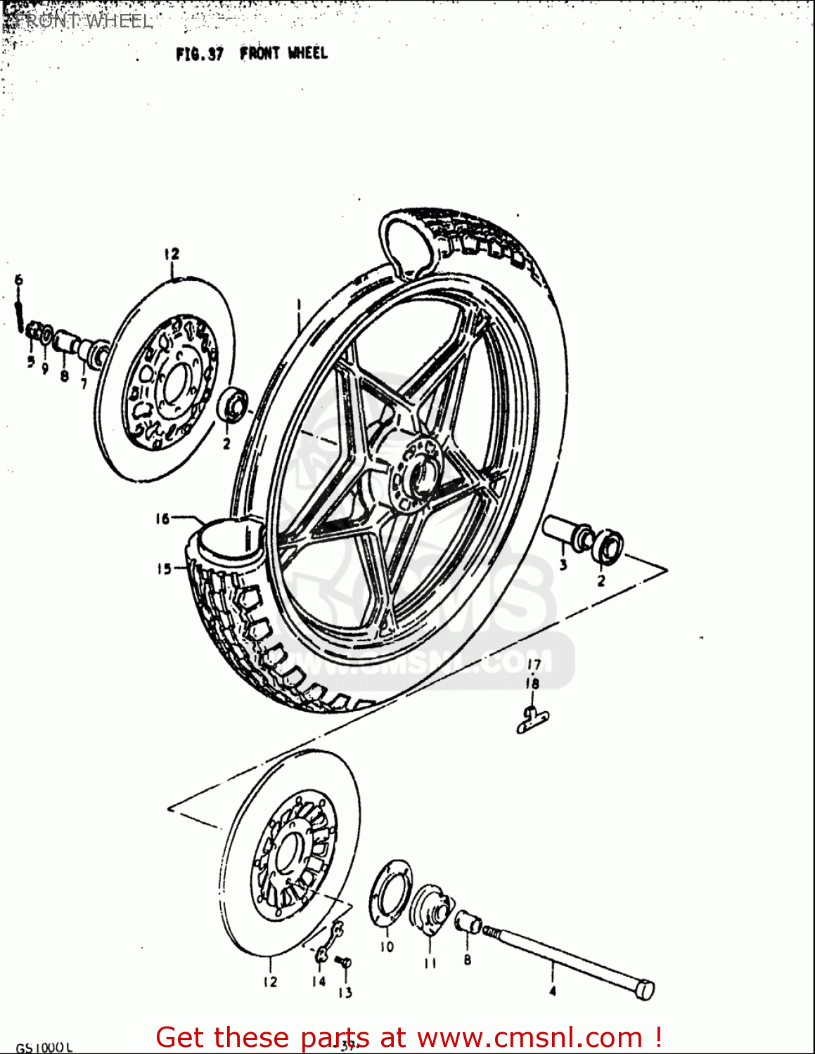 FRONT WHEEL GS1000L 1979 (N) USA (E03)