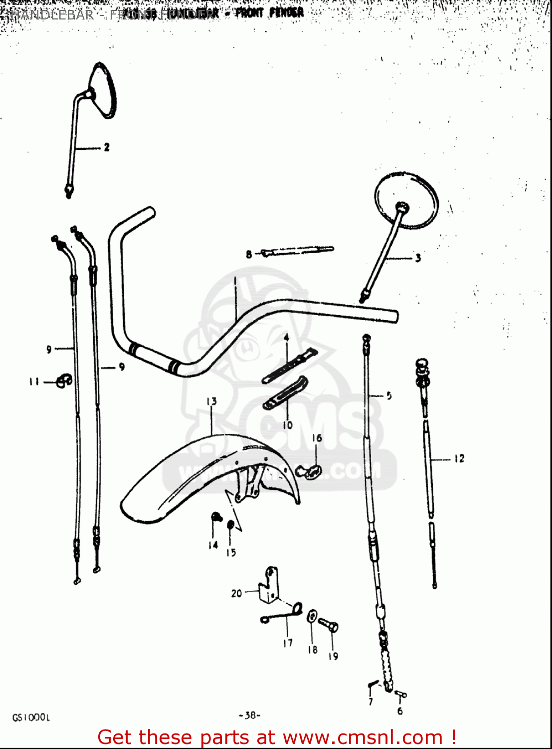 HANDLEBAR - FRONT FENDER GS1000L 1979 (N) USA (E03)